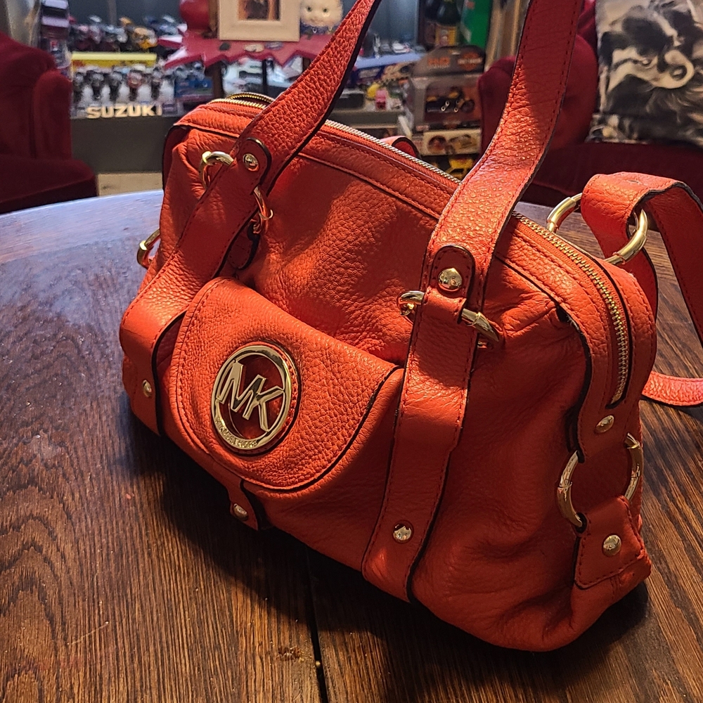 Michael Kors Orange Leather Satchel